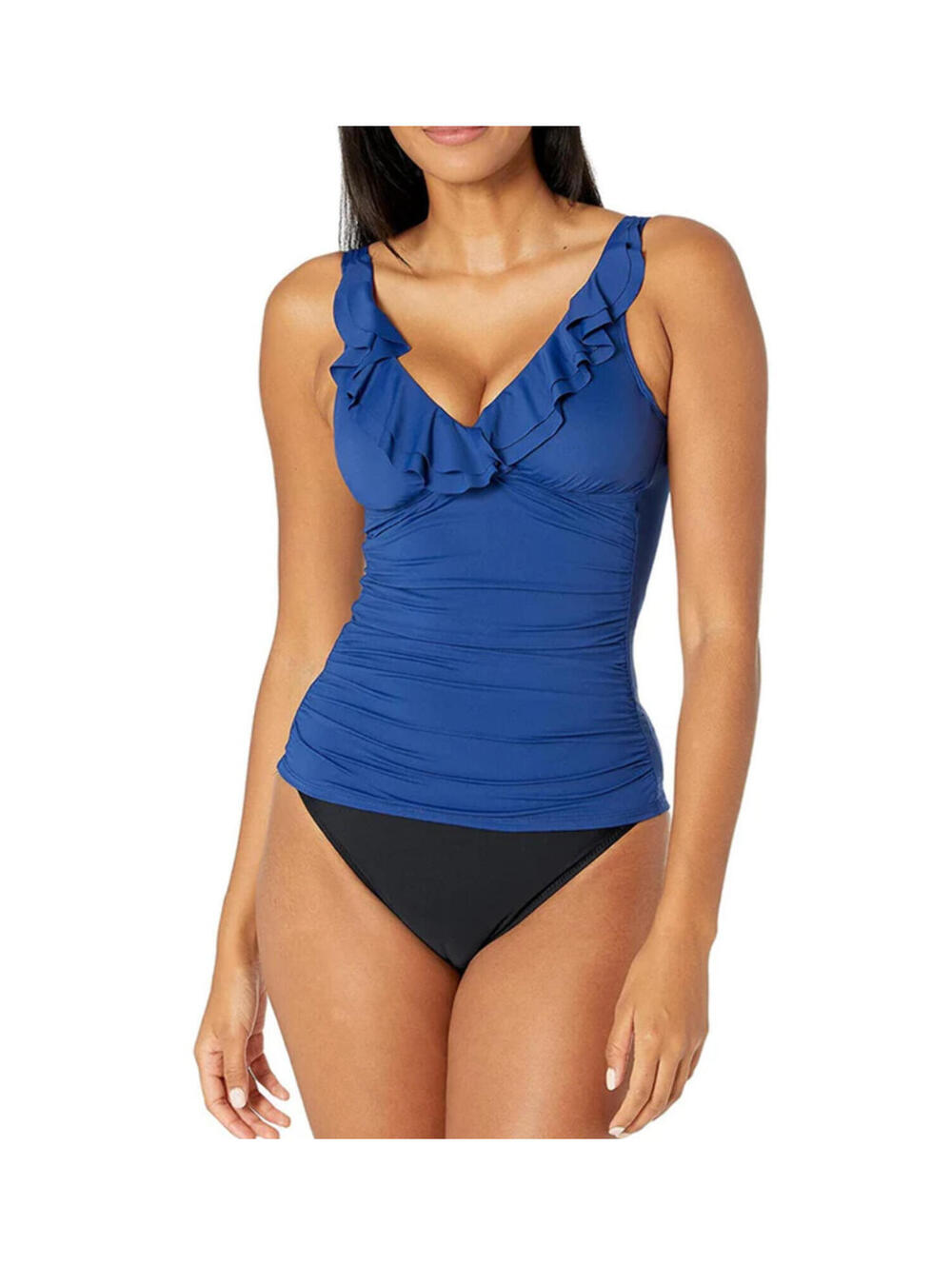 1632 Lauren Ralph Lauren  Ruffle Underwire Tankini  NAVY sz 12 new